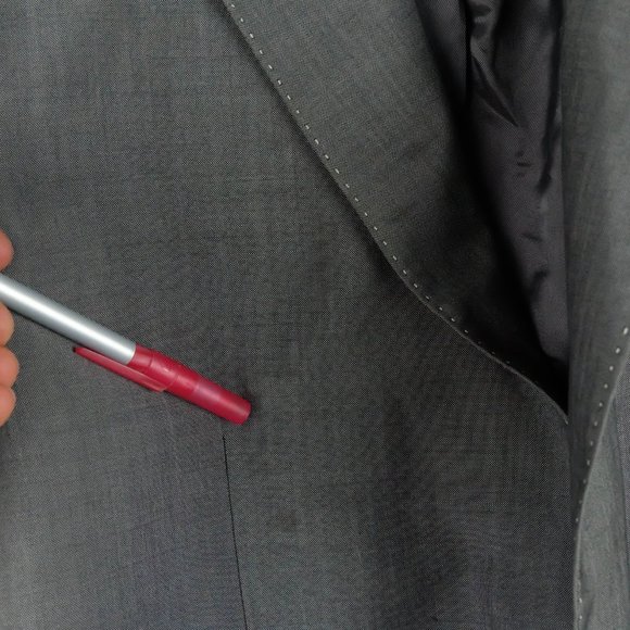 Massimo Dutti Blazer Jacket Mens 40R Gray Two Button Double Vented Wool - Picture 14 of 16